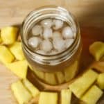 pineapple tea iced in glass jar