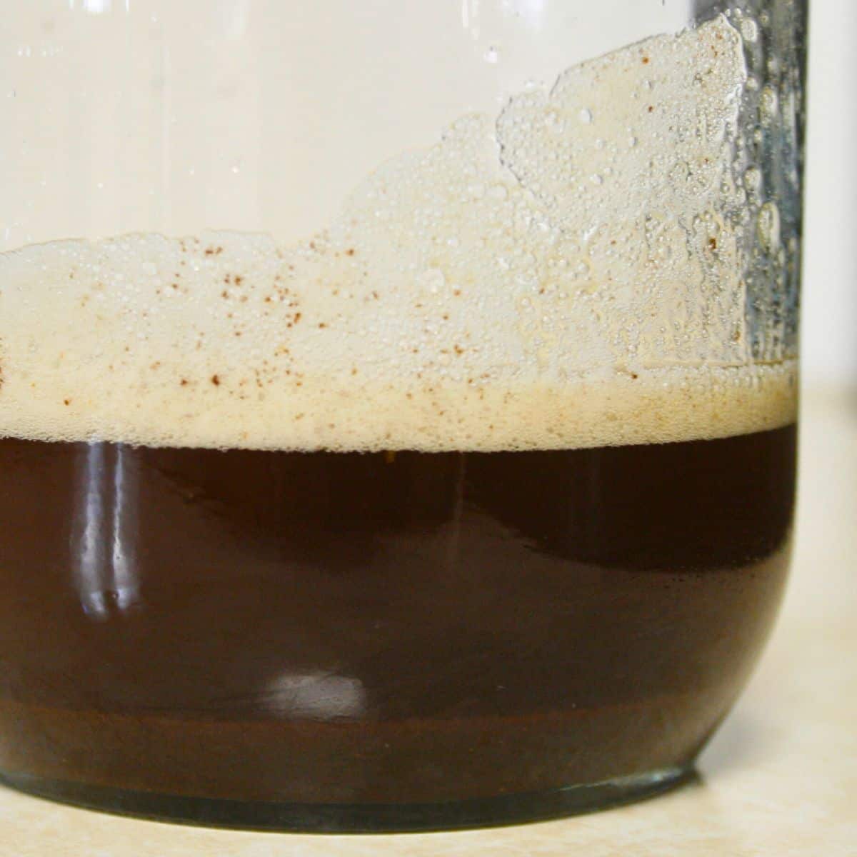 browned butter in a glass jar