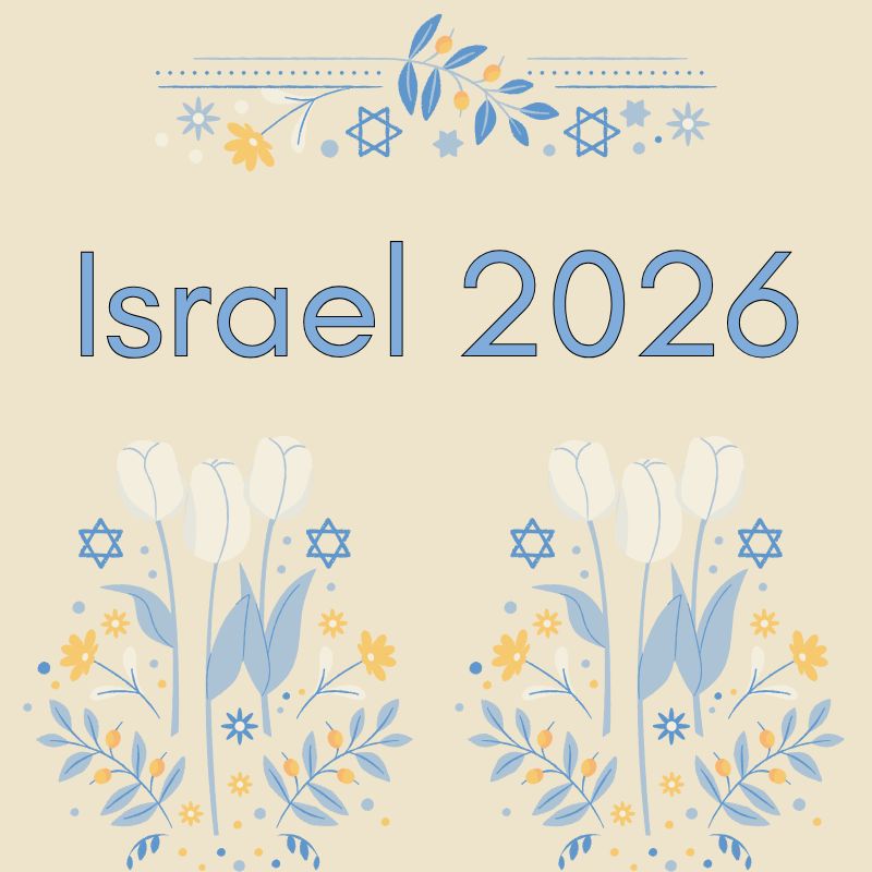 Israel 2026 words with beige background