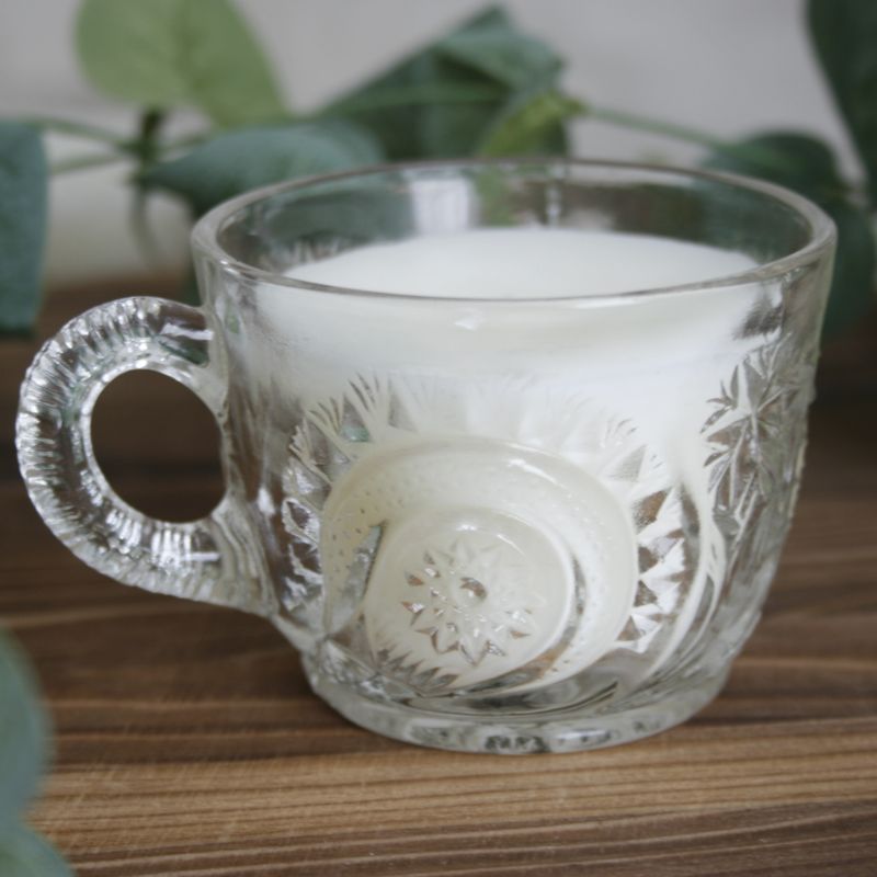 Vintage cup beeswax candle