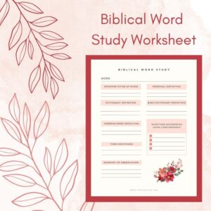 biblical word study worksheet pdf image with pink background