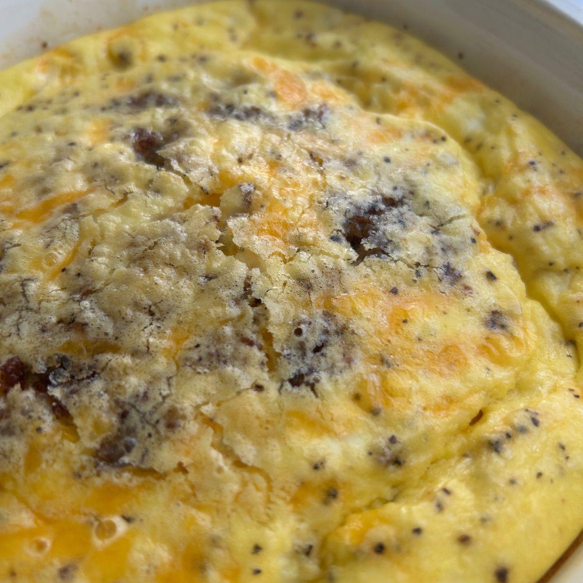 healthy egg casserole with sausage and cheese
