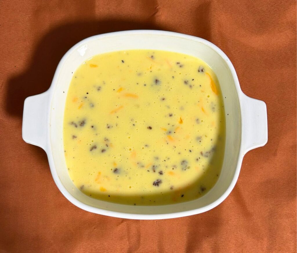 healthy egg casserole with sausage and cheese