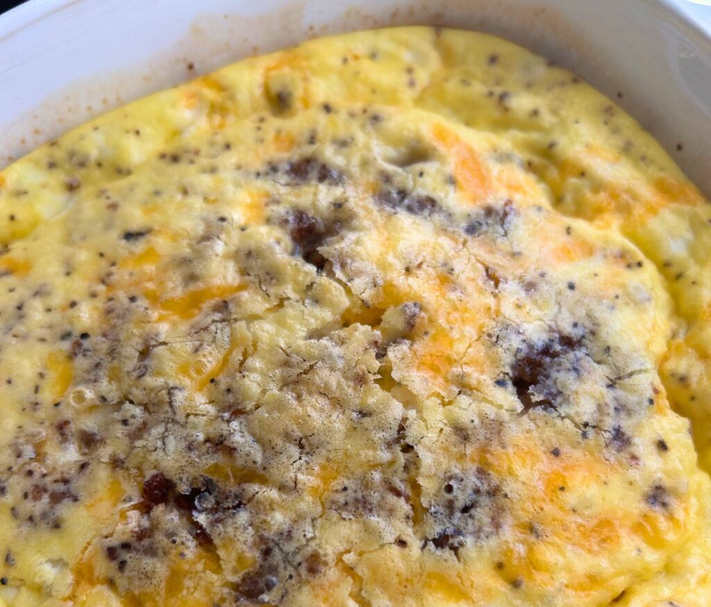 healthy egg casserole with sausage and cheese